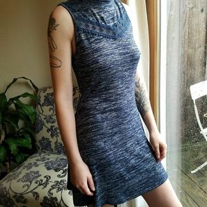 iJoah royal blue mock neck skater dress